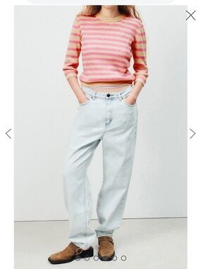 AMERICAN VINTAGE TAXOW SWEATER IN PINK STRIPE